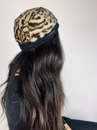 Vintage 50s Leopard-Dyed Rabbit Fur Hat