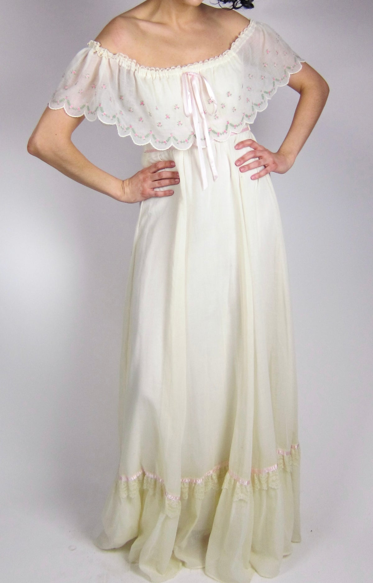 Vintage Gunne Sax by Jessica McClintock Floral Gauze Dress – Dovetail