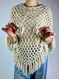 Vintage Off-White Poncho