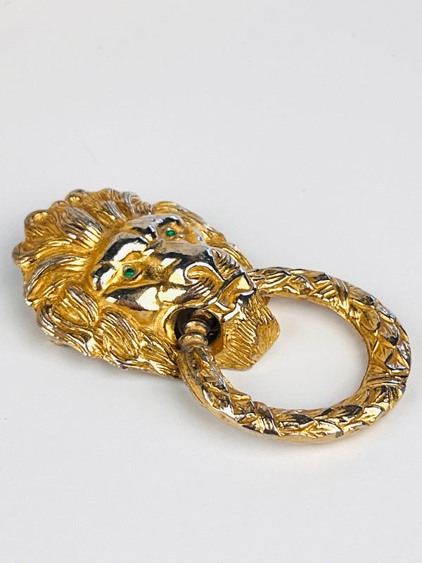 Vintage Lion Head Door Knocker Brooch