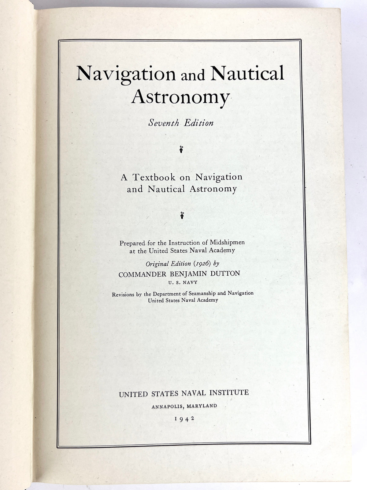 Navigation and Nautical Astronomy, 1942
