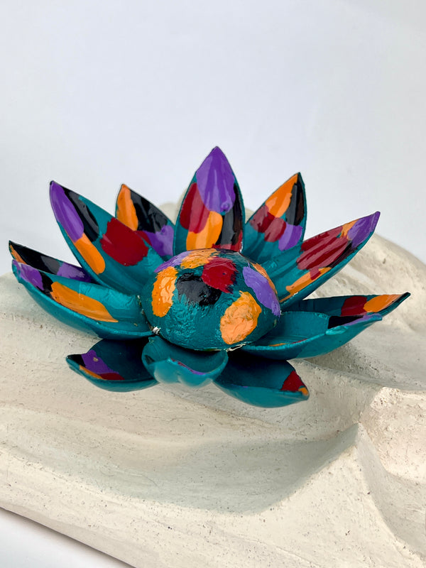 Vintage Oversized Hand-Painted Floral Brooch