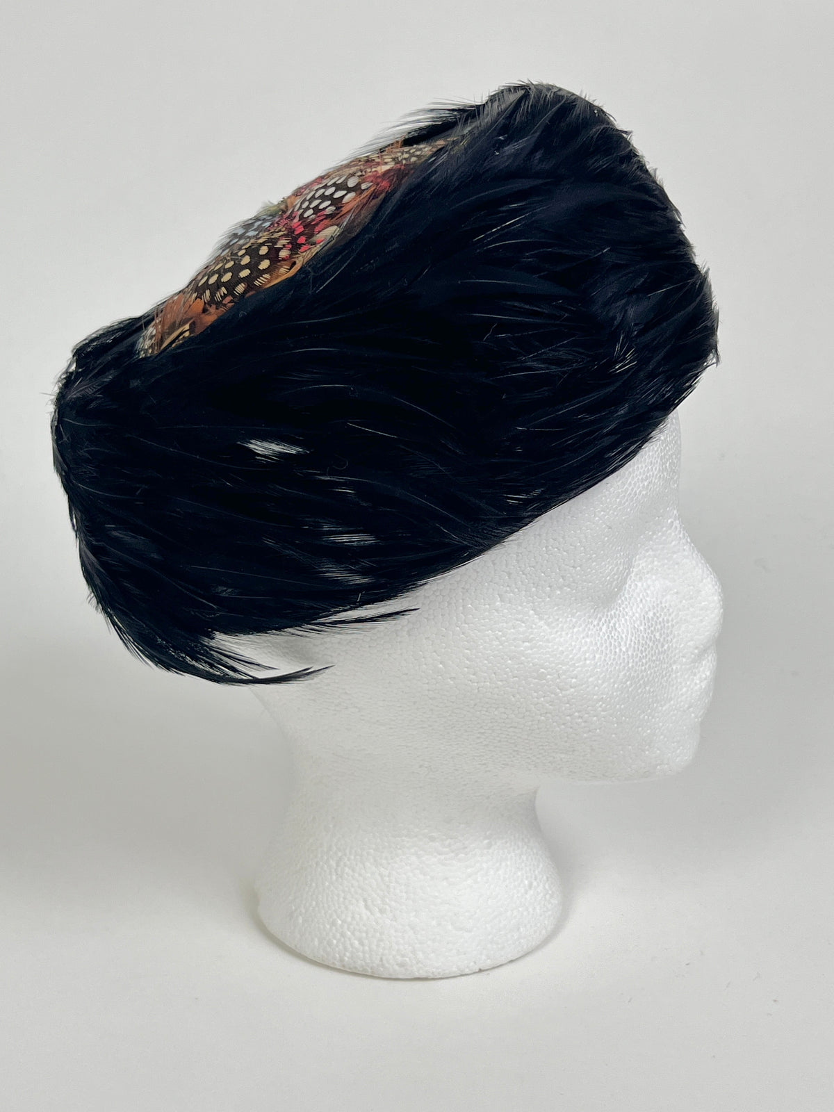 Vintage Pillbox Feather Hat