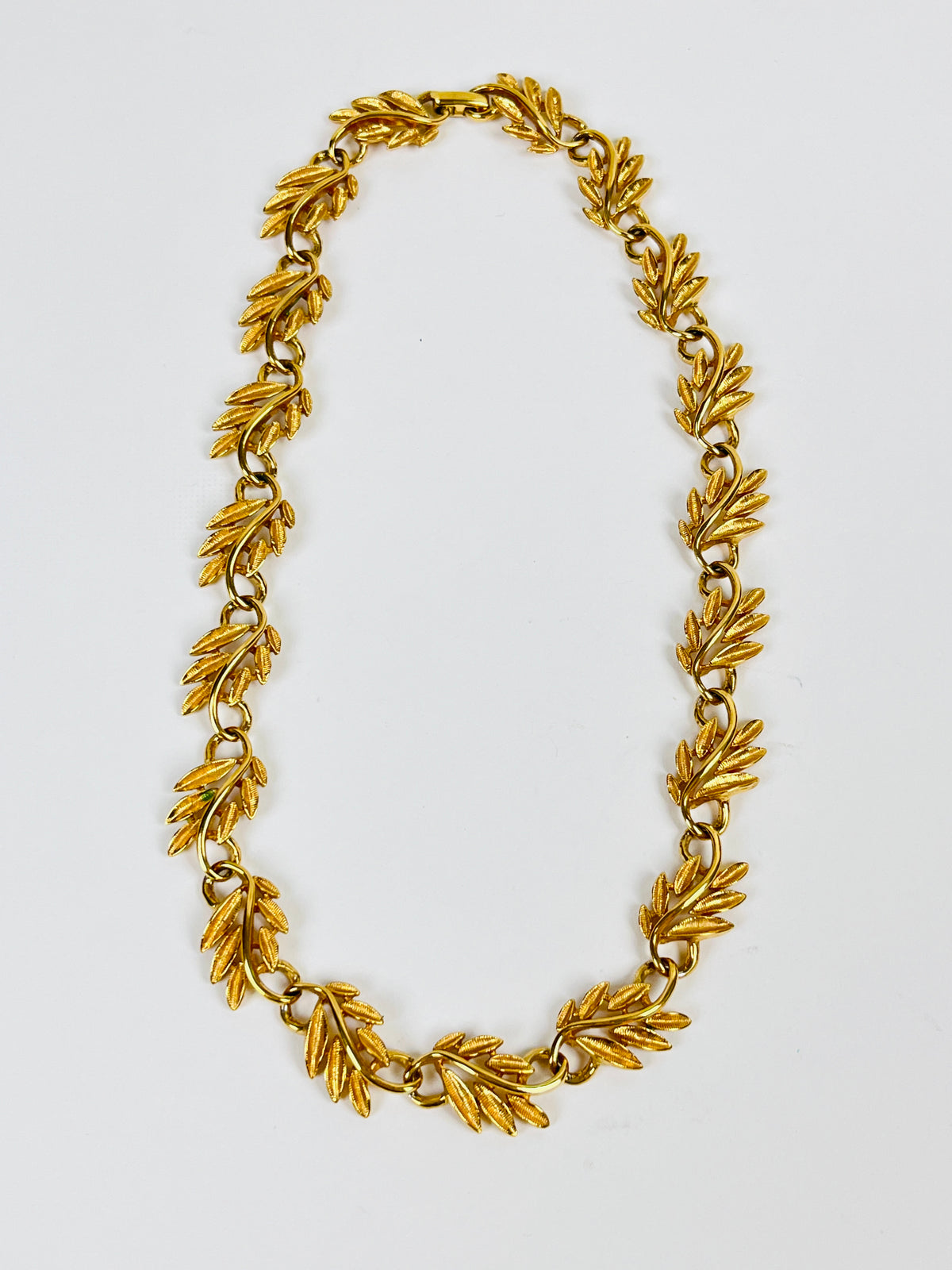 Vintage Gold Tone Leaf Necklace by Napier