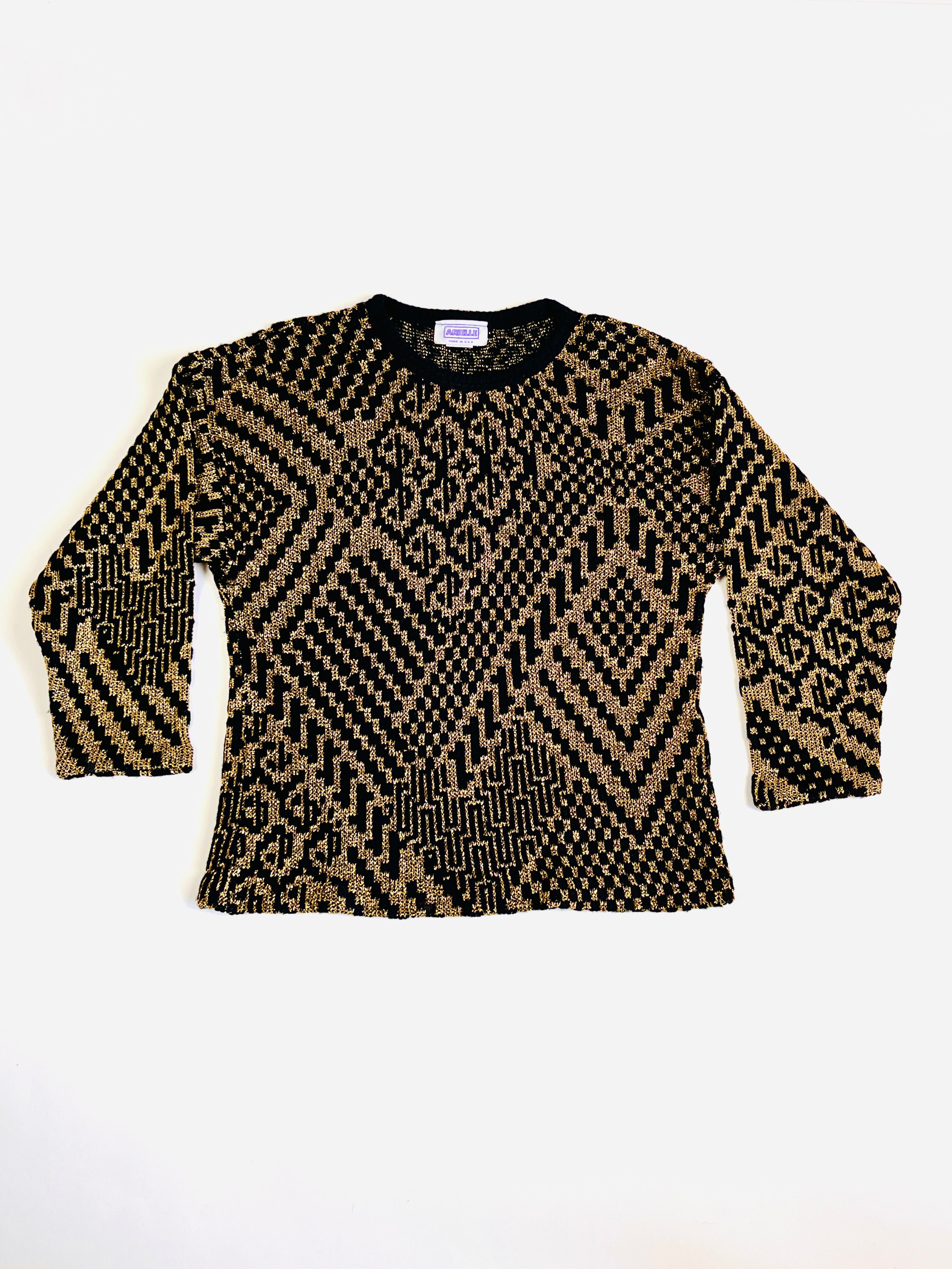 Selling Black and Gold Vintage Pullover Sweater