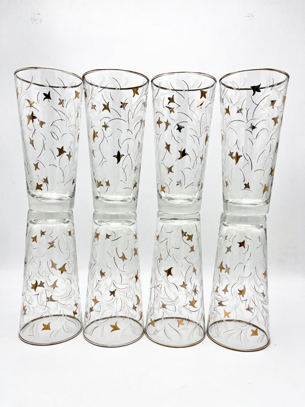 Vintage White and Gold-Plated Glasses