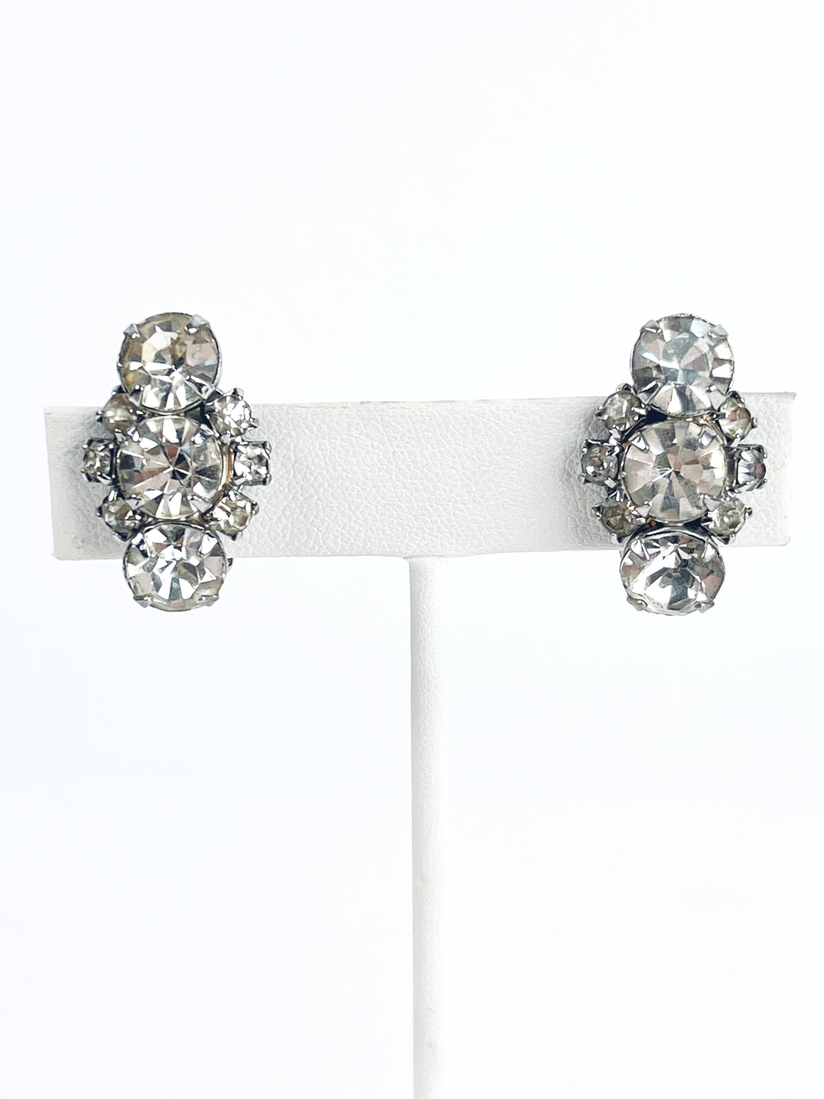 Vintage Rhinestone Cluster Earrings