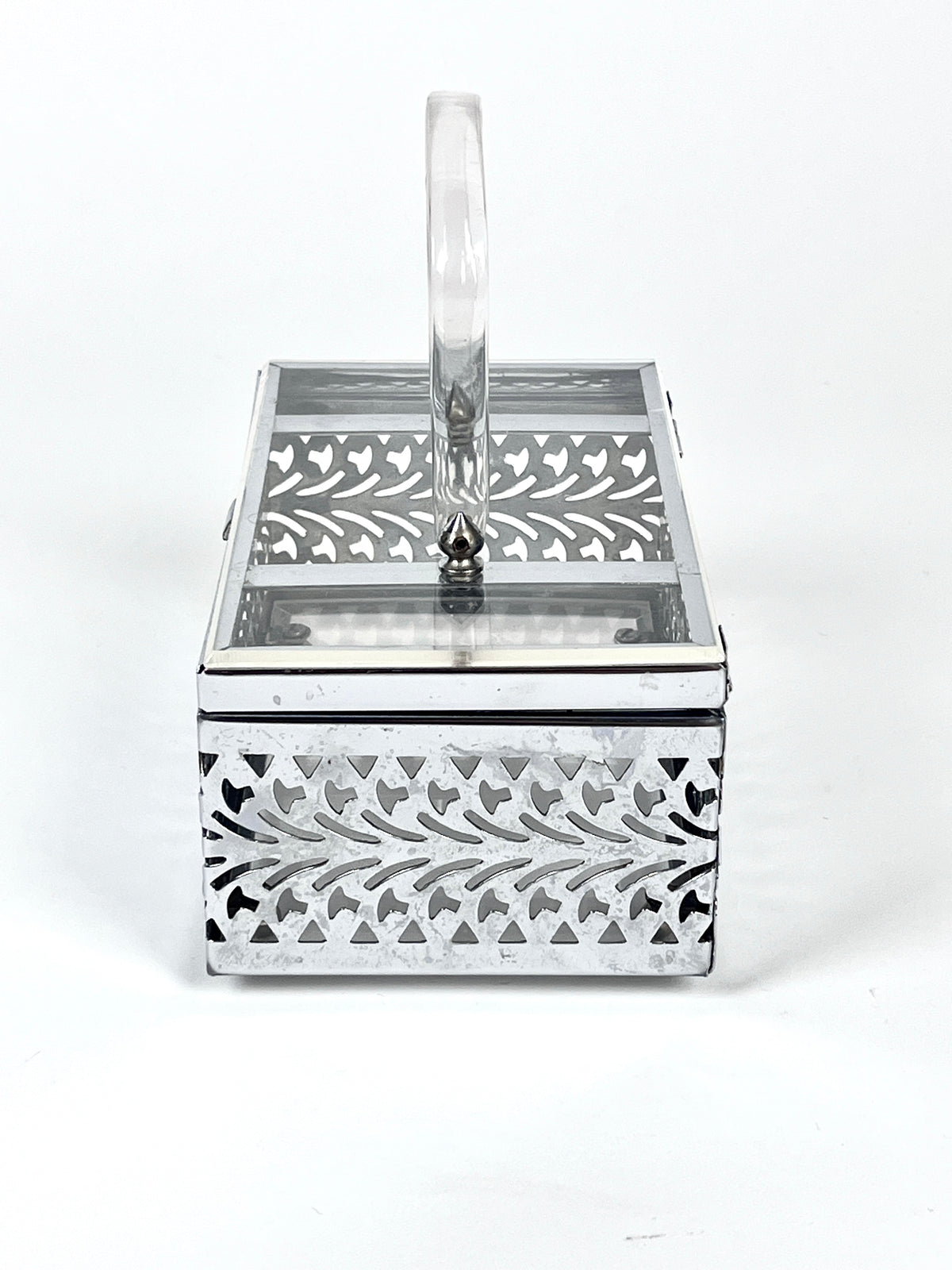 Vintage Chrome & Lucite Box Purse