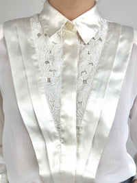 90s Vintage Floral Embroidered Blouse