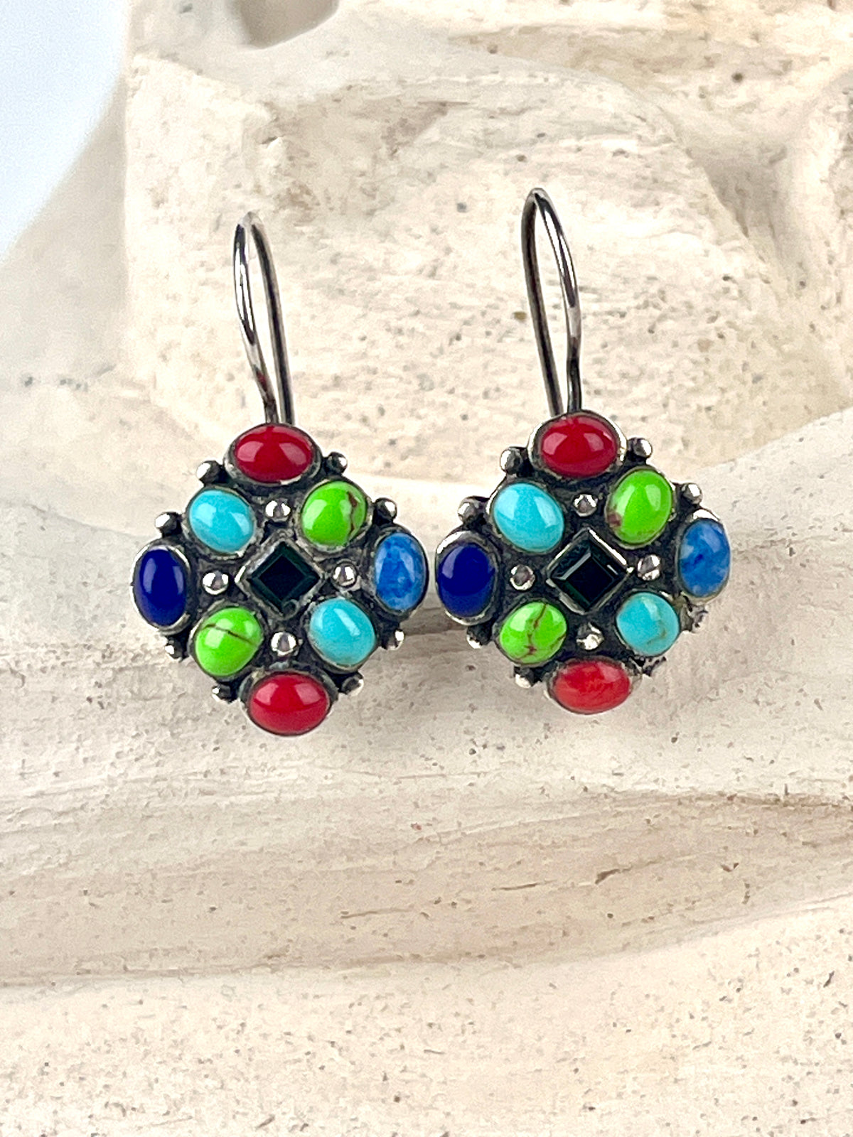 Vintage Sterling and Stone Earrings