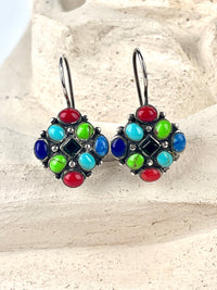 Vintage Sterling and Stone Earrings