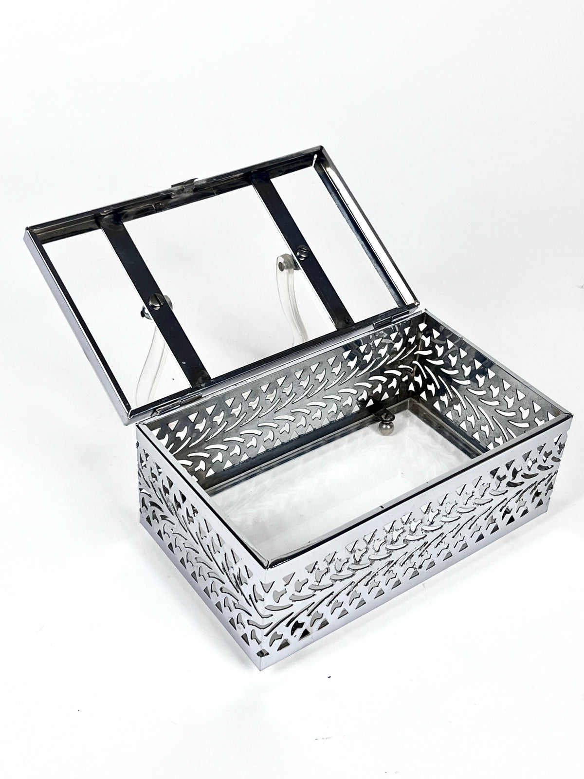 Vintage Chrome & Lucite Box Purse