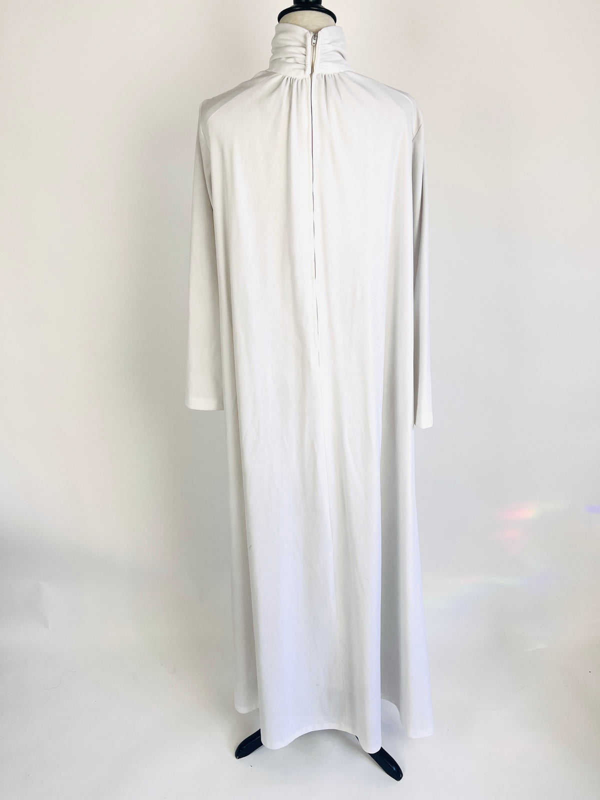Vintage Belted White Maxi Dress