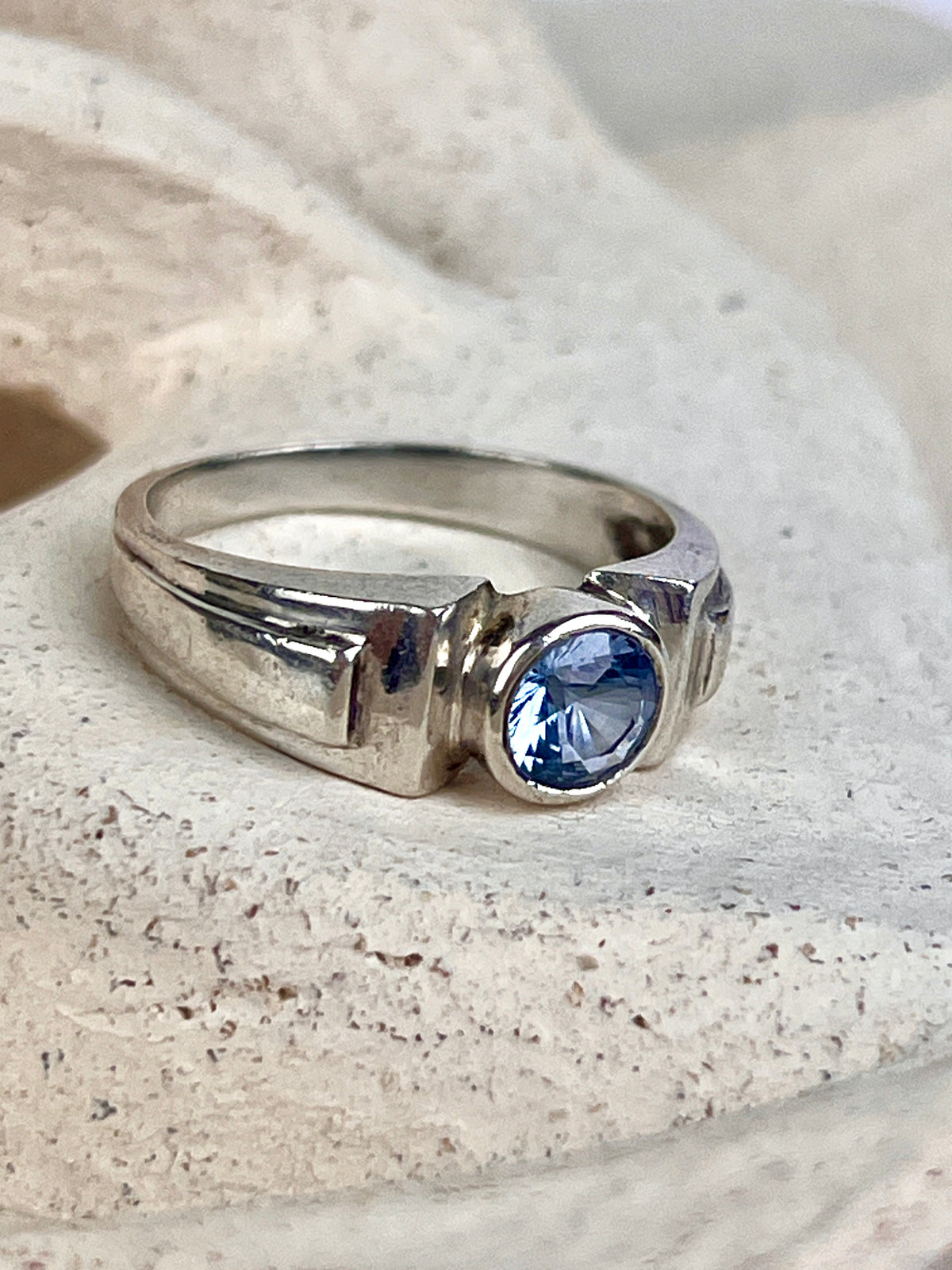 Vintage Sterling Blue Topaz Ring