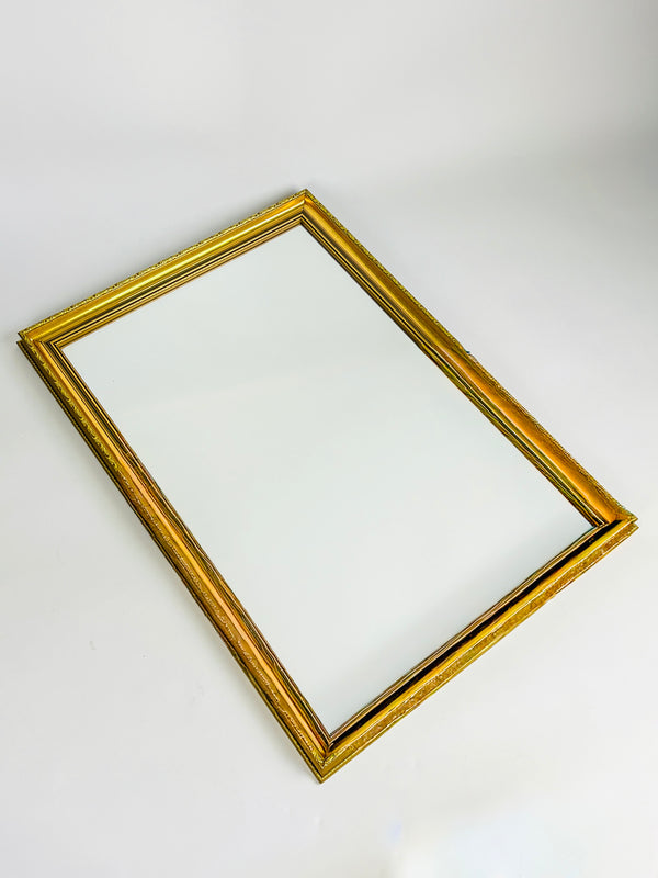 Vintage Gilded Wood Frame Beveled Wall Mirror