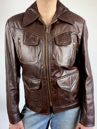1970s Vintage Brown Leather Jacket
