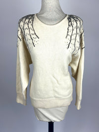 Vintage Beaded Angora & Wool Sweater