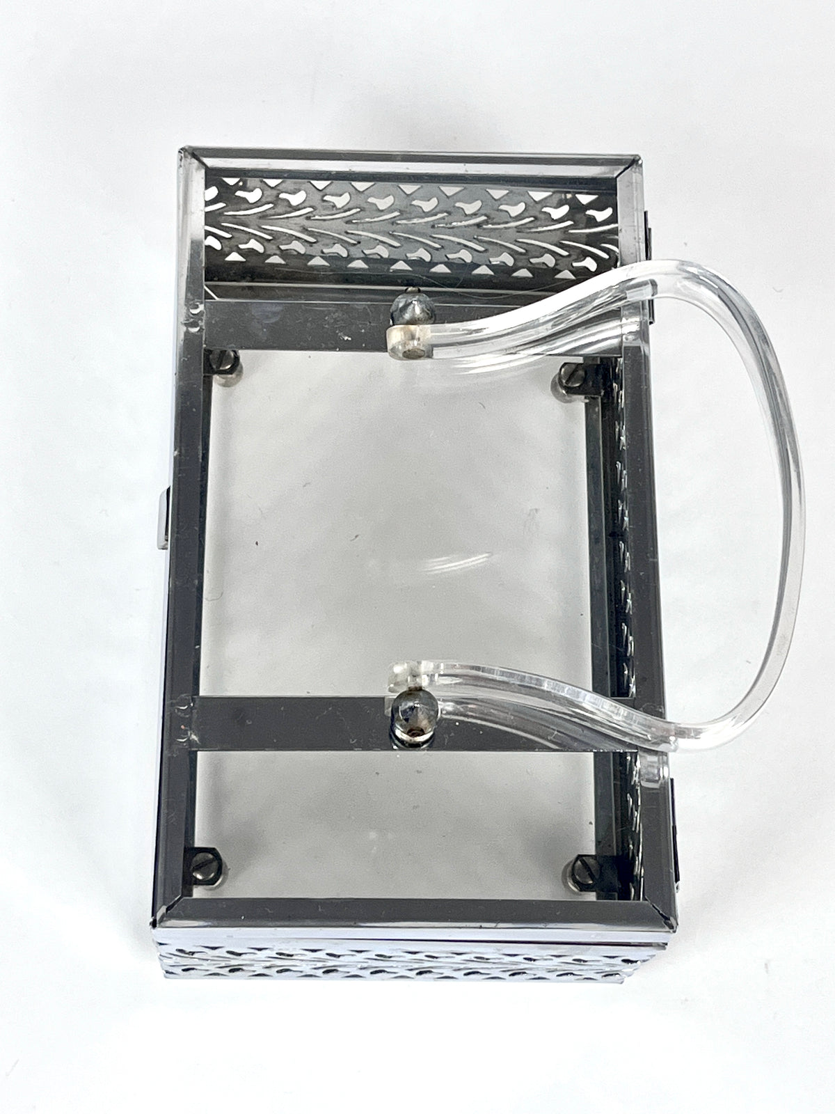Vintage Chrome & Lucite Box Purse