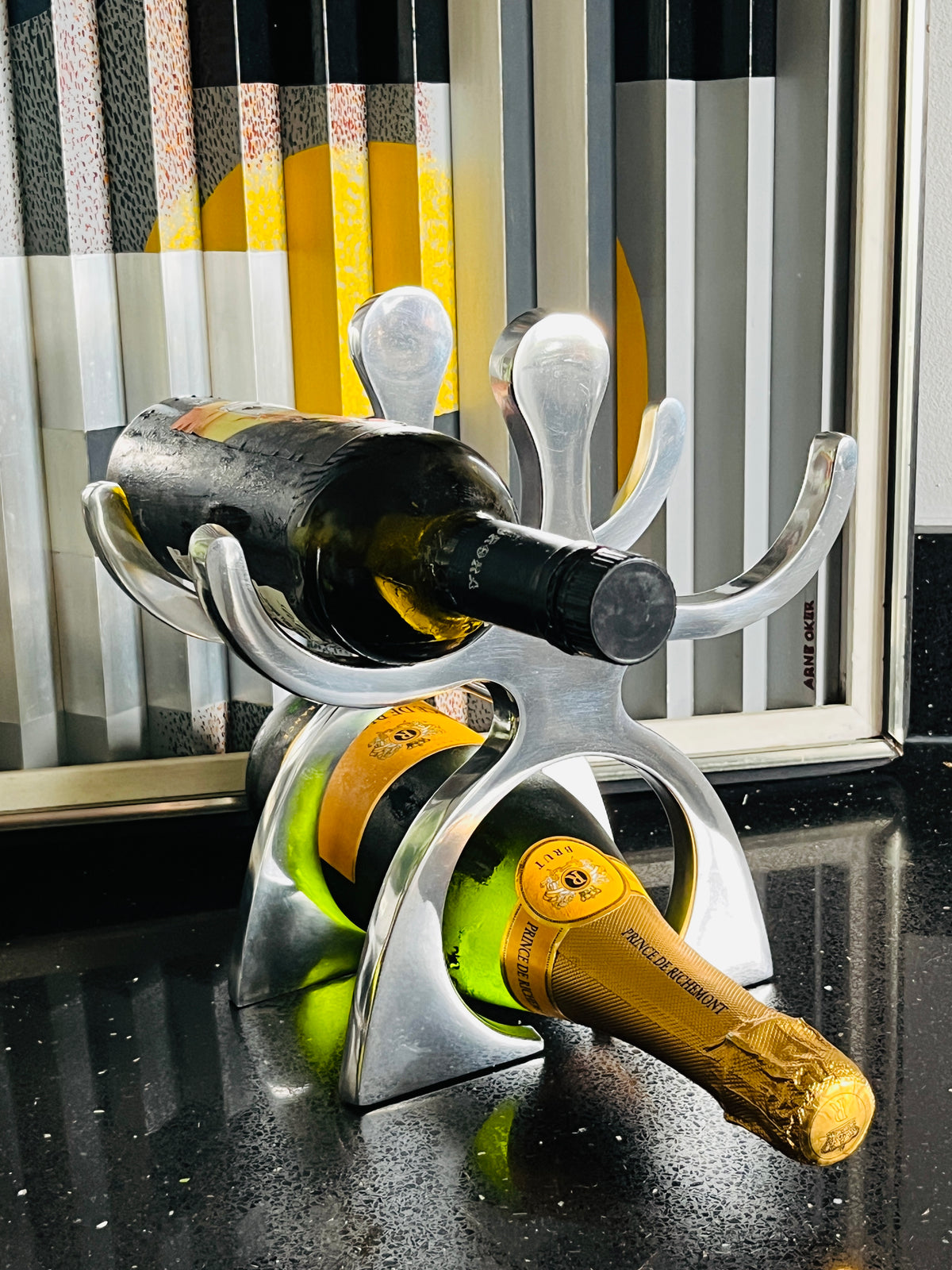 Vintage Postmodern Figurative Wine Rack