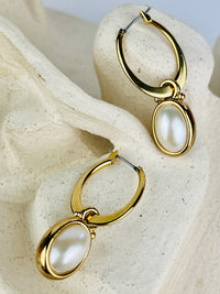 Vintage Faux Pearl Hoops with Removable Charms