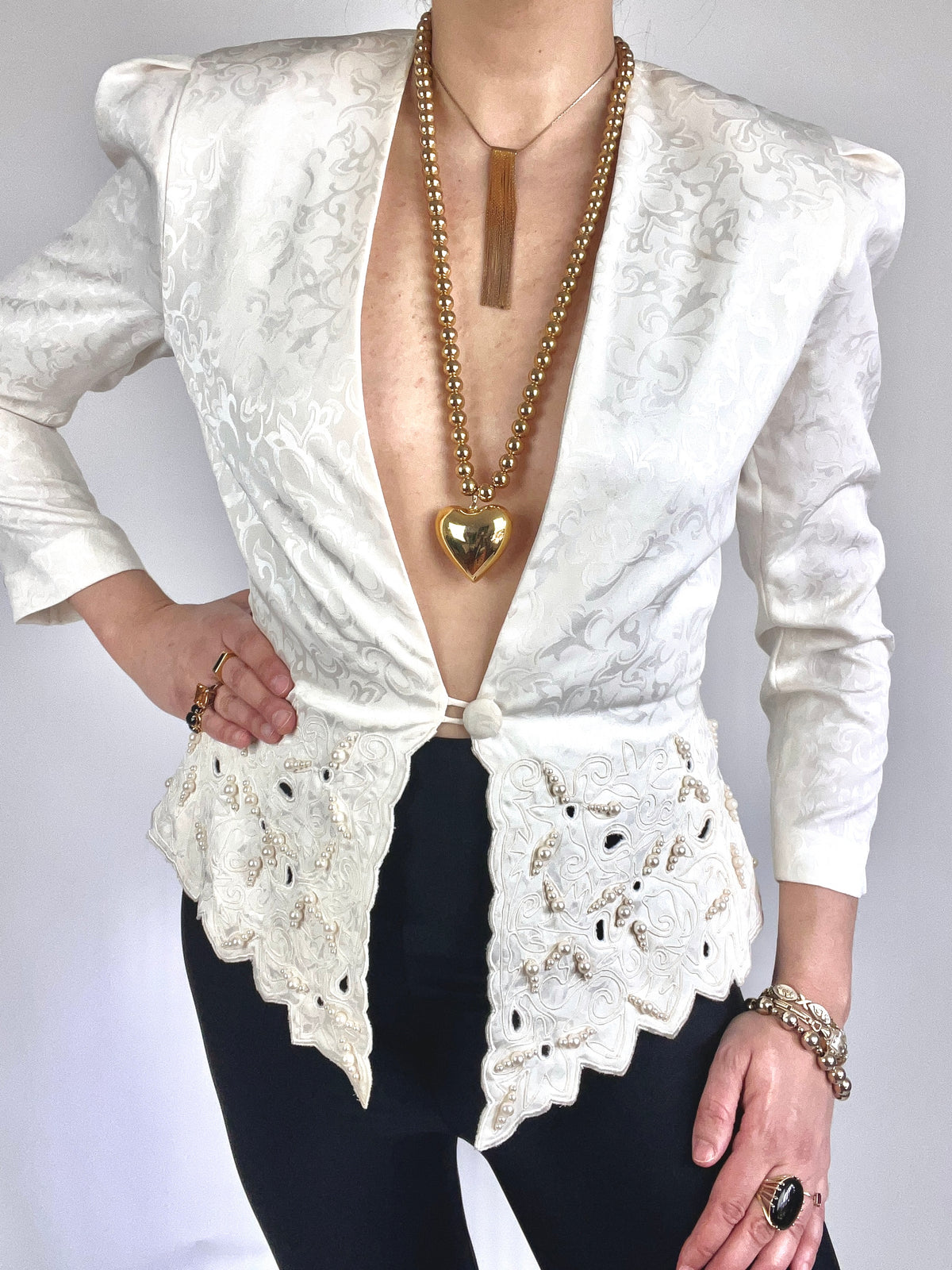 Vintage Pearly Brocade Top