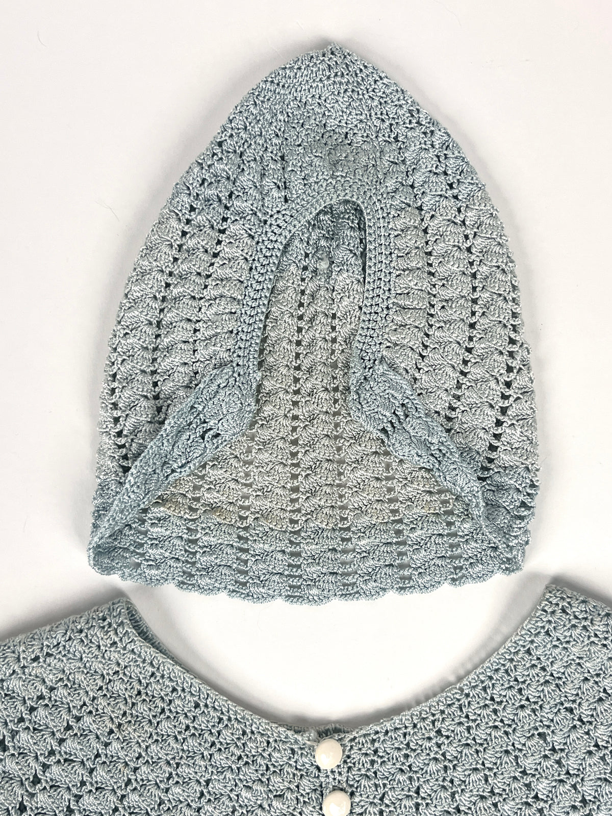 Vintage Baby Silk Cardigan, Hat, & Booties Set