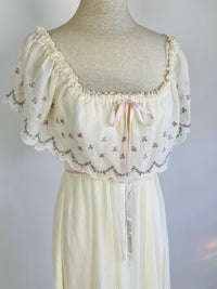 Vintage Gunne Sax by Jessica McClintock Floral Gauze Dress