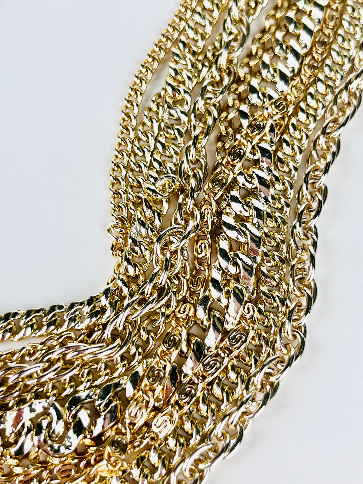 Vintage Gold Tone Multi-Chain Necklace
