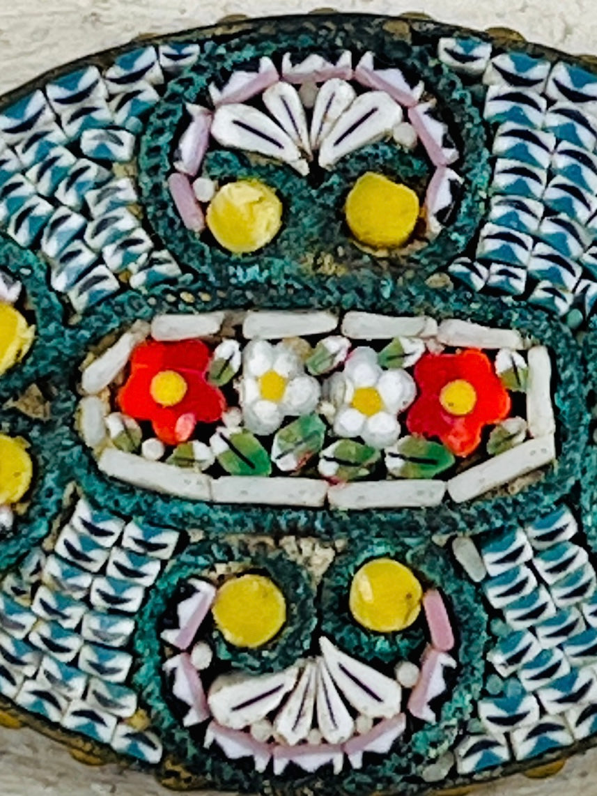Vintage 1930s Italian Millefiori Micro-Mosaic Brooch