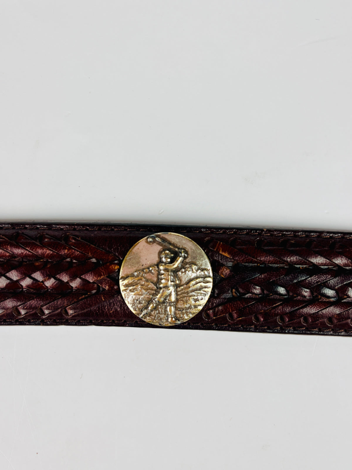 Vintage Brown Leather Brighton Golf Belt