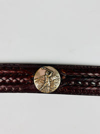 Vintage Brown Leather Brighton Golf Belt
