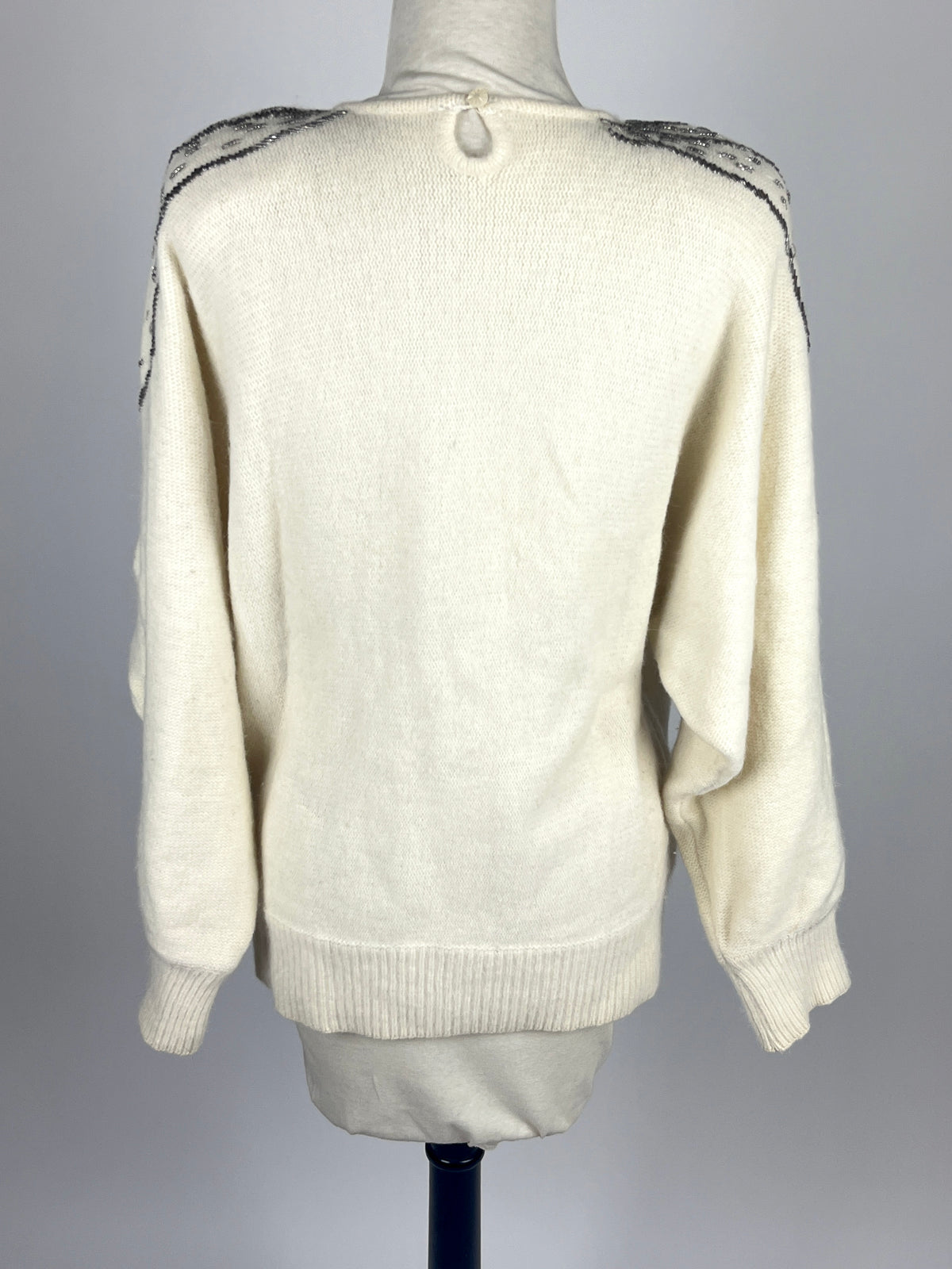 Vintage Beaded Angora & Wool Sweater