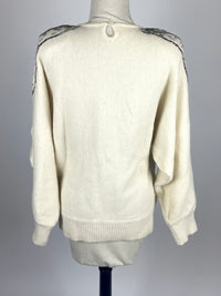 Vintage Beaded Angora & Wool Sweater