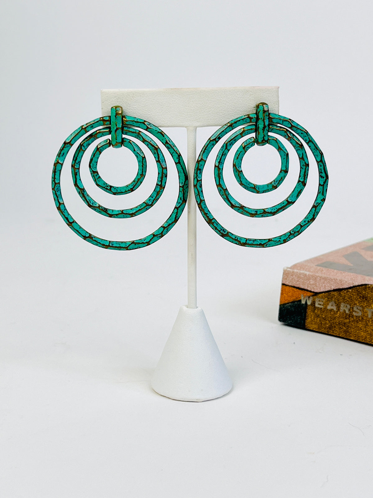 Vintage Verdigris Hoop Earrings