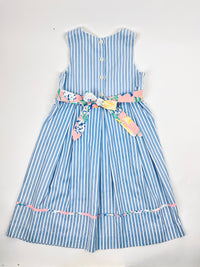 Vintage 1980s Striped & Floral Girls Dress