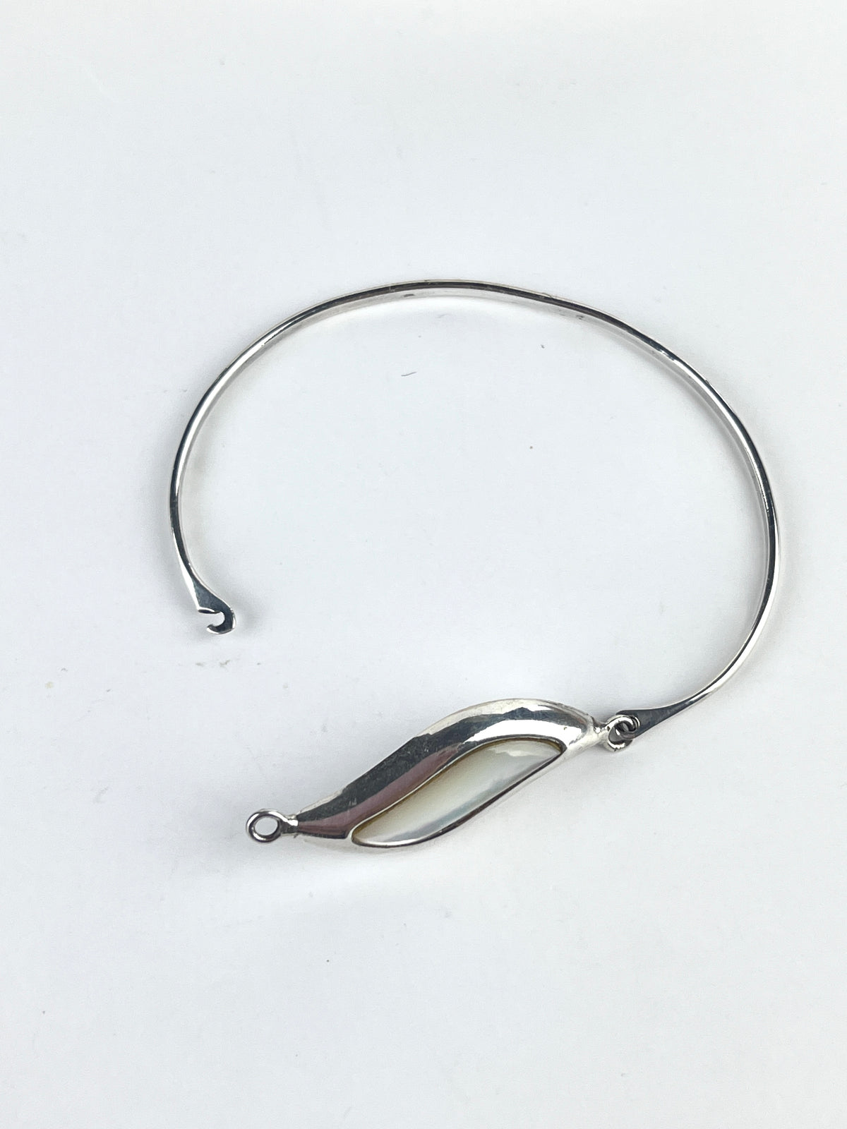 Vintage Modernist Sterling Mother of Pearl Bracelet