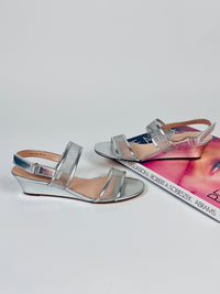 Vintage Metallic Silver & Mesh Sandals