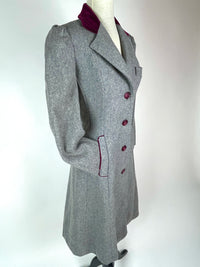 Vintage Gray & Burgundy Princess Coat