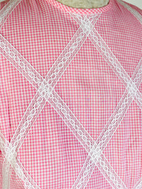 Vintage 1950s Pink Gingham Dress