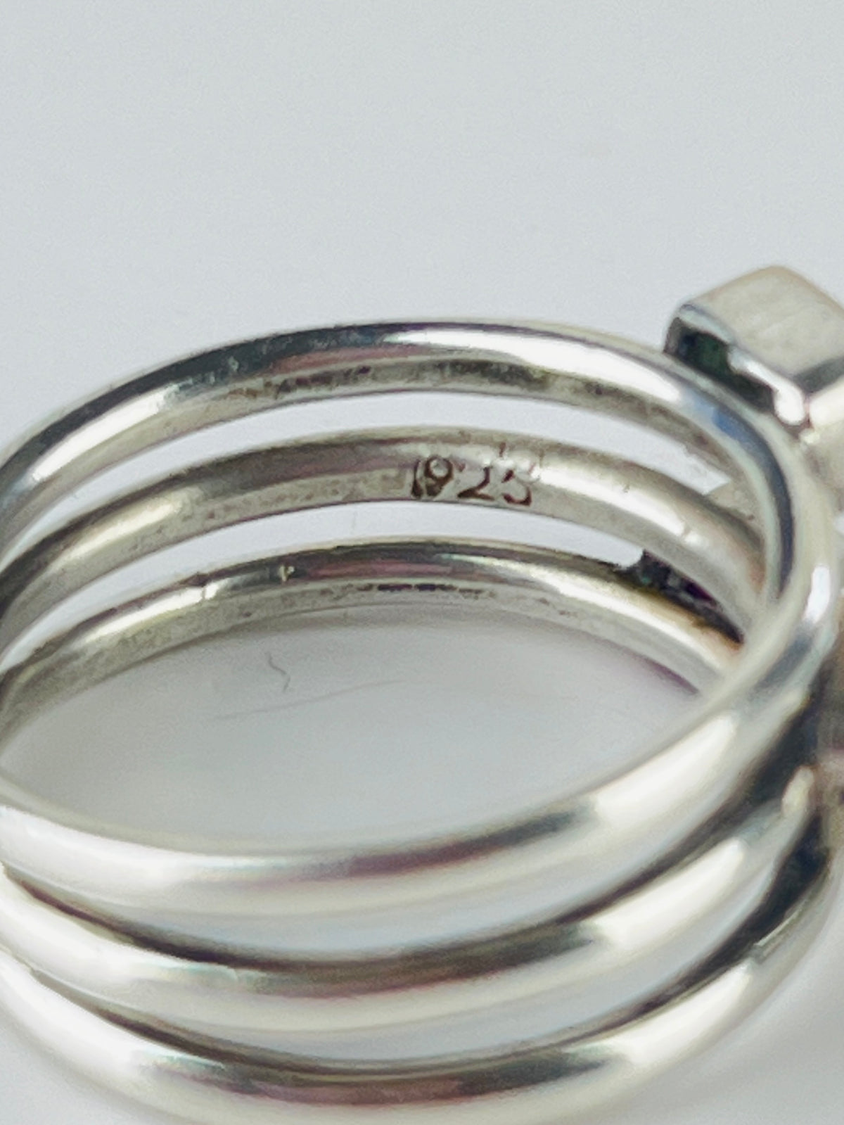 Modernist Sterling Gemstone Ring