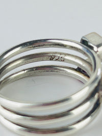 Modernist Sterling Gemstone Ring