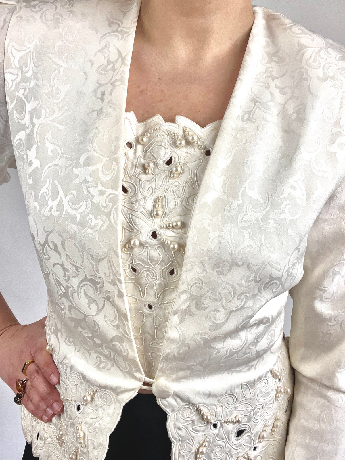 Vintage Pearly Brocade Top