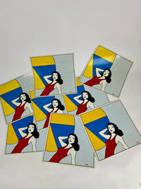 Vintage Pop Art Placemats, 8pc Set