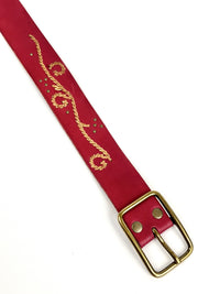 Vintage Red Leather Linea Pelle Belt