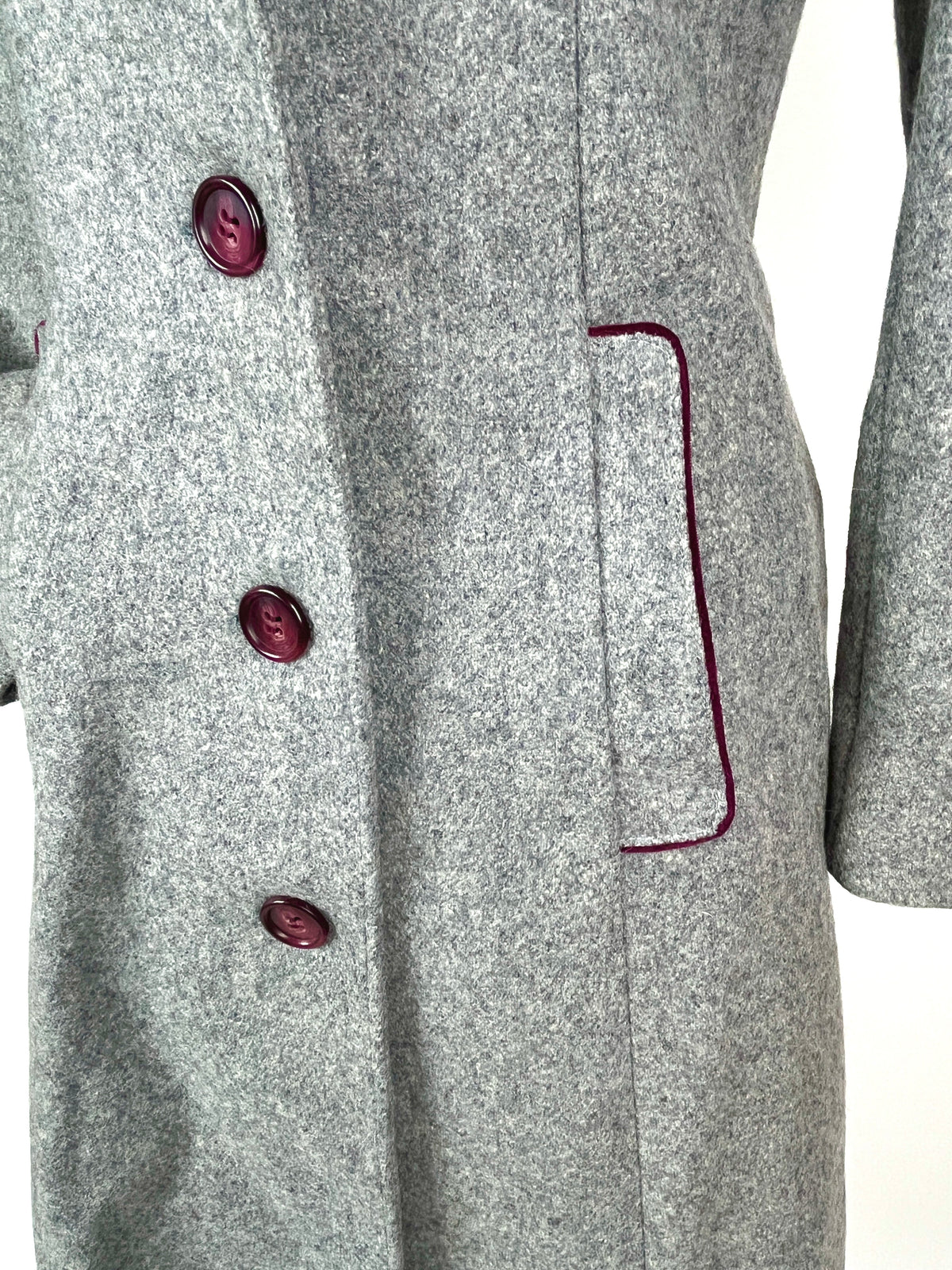 Vintage Gray & Burgundy Princess Coat