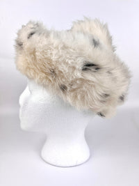 Vintage White Leopard Faux Fur Hat