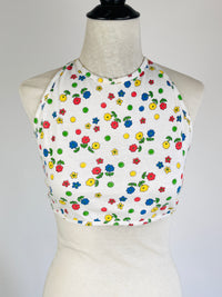Vintage 1970s Floral Cropped Halter Top