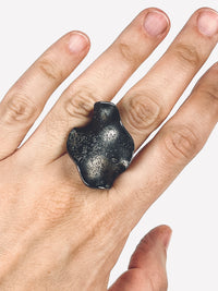 Vintage Oxidized Sterling Silver Shimmer Ring