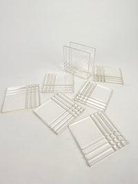 Vintage Lucite Coasters in Caddy