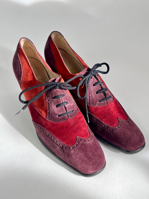red ferragamo dress shoes Vintage Salvatore Ferragamo Suede Shoes